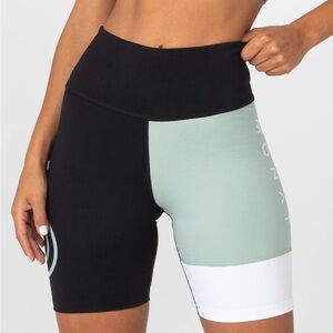 Monat Women's Black, Mint, and White Bike Shorts